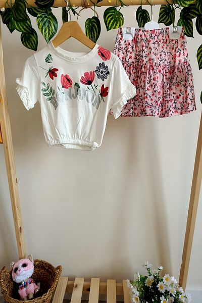 DFN T-SHIRT/SHORTS SKIRT DOUBLE SET