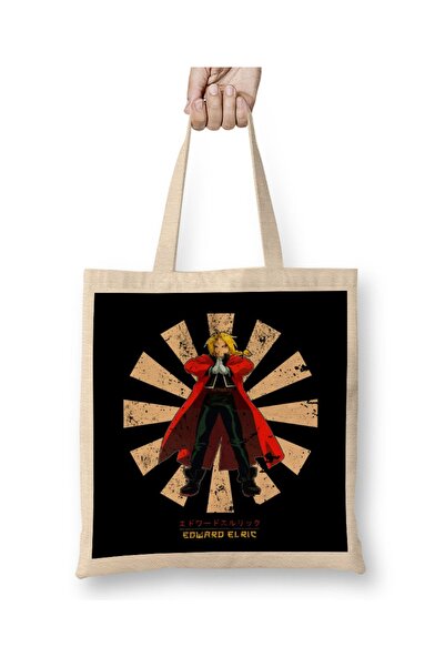 Baskı Dükkanı Full Metal Alchemist Edvard Elrik Retro japanska tkanina Torba ...