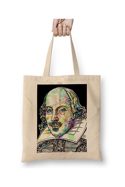 Baskı Dükkanı Hamlet William Shakespeare Επισκόπηση 01 Υφασμάτινη τσάντα με μακριά λαβή
