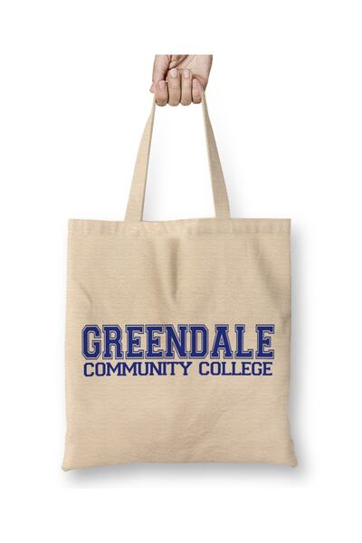Baskı Dükkanı Υφασμάτινη τσάντα Greendale Community College με μακριά λαβή