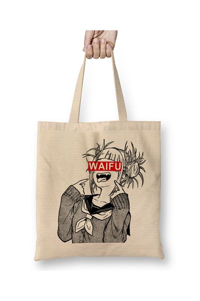 Baskı Dükkanı Υφασμάτινη τσάντα Anime Himiko Toga Waifu με μακριά λαβή