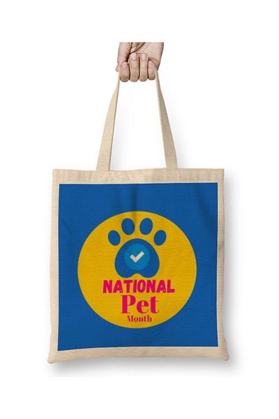 Baskı Dükkanı National Pet Month 2021 National Pet Month υφασμάτινη τσάντα με μακριά λαβή