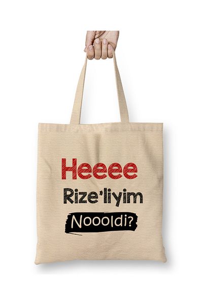 Baskı Dükkanı Cuvintele Mării Negre Heeee I'm from Rize Noooldi Geantă din pânză cu mâner lung