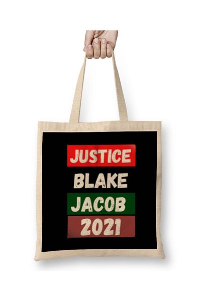 Baskı Dükkanı Justice For Jacob Blake 2022 Black Lives Matter υφασμάτινη τσάντα με μακριά λαβή