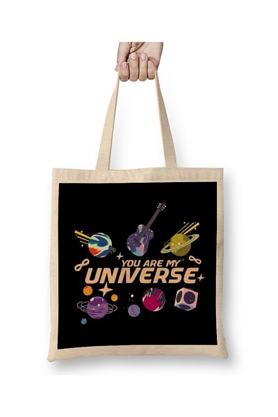 Baskı Dükkanı You Are My Universe υφασμάτινη τσάντα με μακριά λαβή