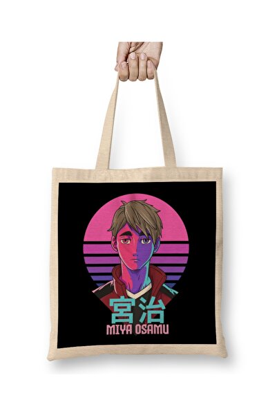 Baskı Dükkanı Haikyuu Miya Osamu Neon Haikyuu Anime Tkanina Torba Duga Sa ručkom