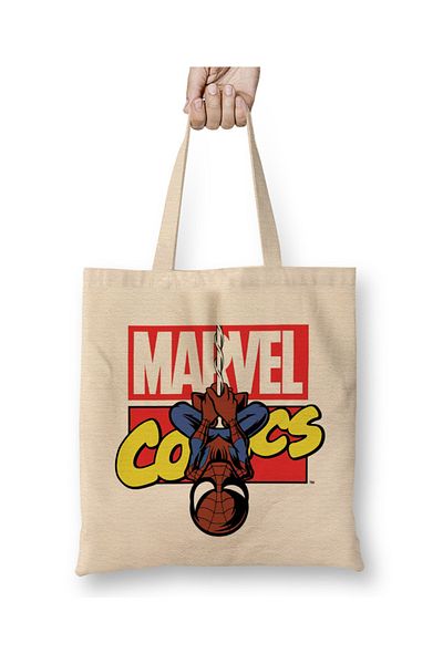 Baskı Dükkanı Geantă din pânză Marvel Comics Spiderman Hombre Araña cu mâner lung