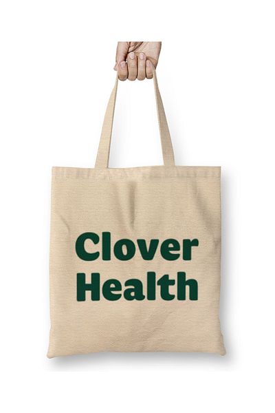 Baskı Dükkanı Clover Health Investments Corp Αποθεματική υφασμάτινη τσάντα με μακριά λαβή