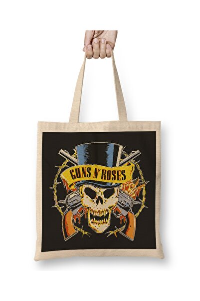 Baskı Dükkanı Gunsn Roses Skull Logo Tkanina Torba Duga Sa ručkom