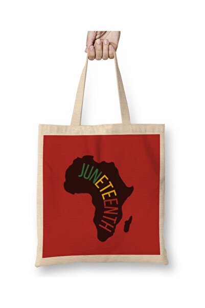 Baskı Dükkanı Juneteenth GIFS Tkanina Torba Duga Sa ručkom