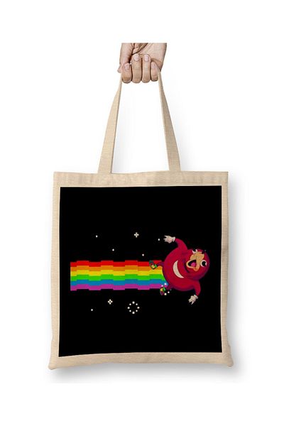 Baskı Dükkanı Υφασμάτινη τσάντα De Way Nyan Cat με μακριά λαβή