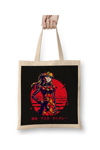 Baskı Dükkanı Υφασμάτινη τσάντα Asuka Langley Sohryu Evangelion με μακριά λαβή