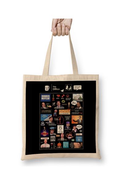 Baskı Dükkanı Kancelarijska US montažna tkanina Torba duga Sa ručkom