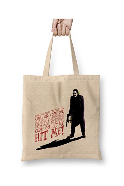 Baskı Dükkanı حقيبة قماش جوكر 01 بيد طويلة