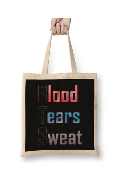 Baskı Dükkanı Bts Krv, Znoj i Suze Vodene Boje Vojska Kpop 01 Tkanina Torba D...