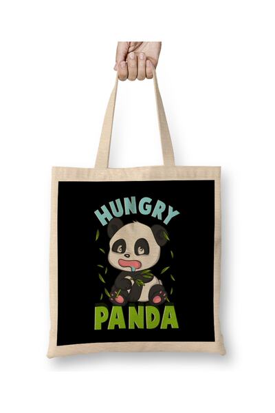 Baskı Dükkanı Slatka gladna panda uvek gladna smešna beba panda tkanina Torba...