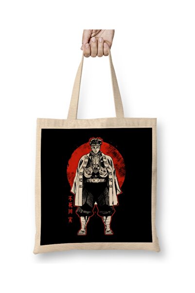 Baskı Dükkanı Geantă din pânză Gyomei Himejima Red Moon cu mâner lung
