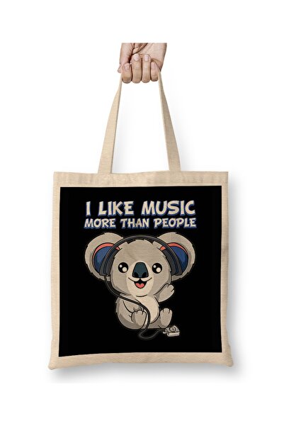 Baskı Dükkanı Koala medved umetnička muzika tkanina Torba duga Sa ručkom