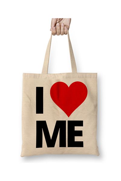Baskı Dükkanı Υφασμάτινη τσάντα I Love Me με μακριά λαβή