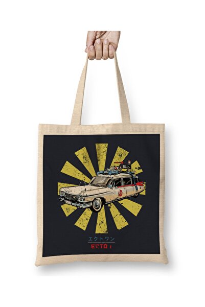 Baskı Dükkanı Ghostbusters Ecto 1 Retro japanska tkanina Torba duga Sa ručkom