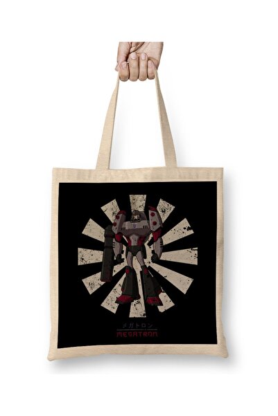 Baskı Dükkanı Megatron retro japanska Transformers tkanina Torba duga Sa ručkom