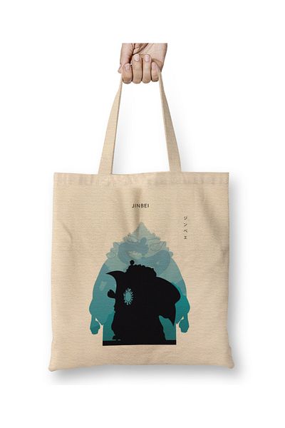 Baskı Dükkanı Jinbei One Piece în geantă din pânză Silhouette cu mâner lung