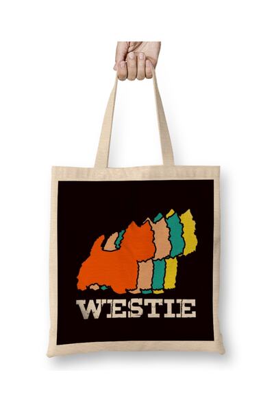 Baskı Dükkanı Retro Westie Vintage West Highland terijer rase psa torba za vl...