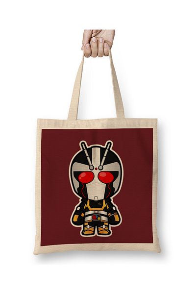 Baskı Dükkanı Geantă din pânză Kamen Rider Rx Robo Chibi cu mâner lung