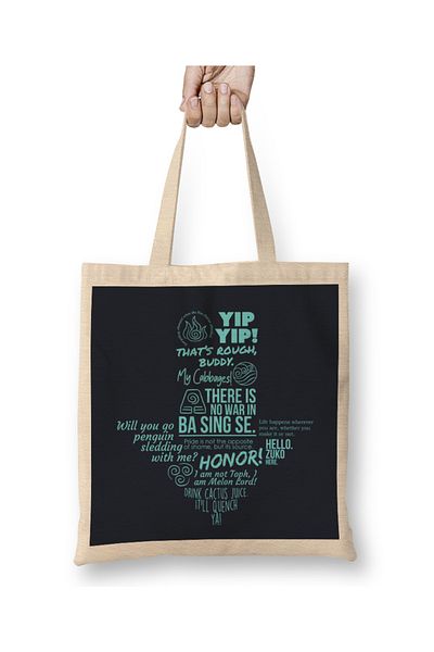 Baskı Dükkanı Avatar The Last Airbender Avatar Quotes Υφασμάτινη τσάντα με μακριά λαβή