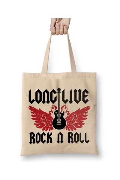 Baskı Dükkanı Long Live Rock N' Roll 04 Tkanina Torba Duga Sa ručkom