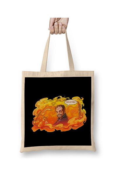 Baskı Dükkanı Crowley This is Fine υφασμάτινη τσάντα με μακριά λαβή