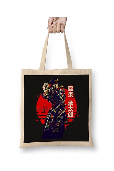 Baskı Dükkanı Jotaro Kujo 034 Geantă din pânză cu mâner lung