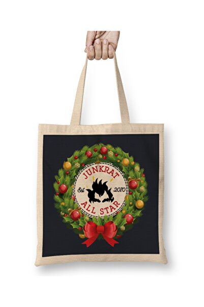 Baskı Dükkanı Božićni All Star Overwatch Junkrat venac od tkanine Torba dug S...