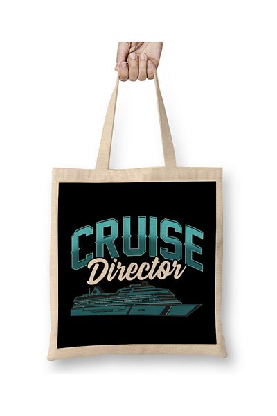 Baskı Dükkanı Cruise Director Awesome Cruising Vacation Boating υφασμάτινη τσάντα με μακριά λαβή