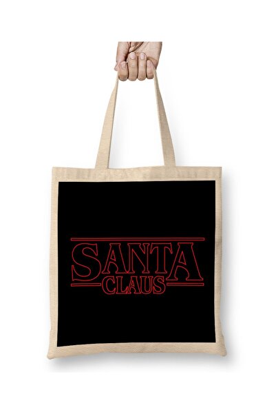 Baskı Dükkanı Deda Mraz Stranger Things Logo Božićna tkanina Torba Dugačka Sa...
