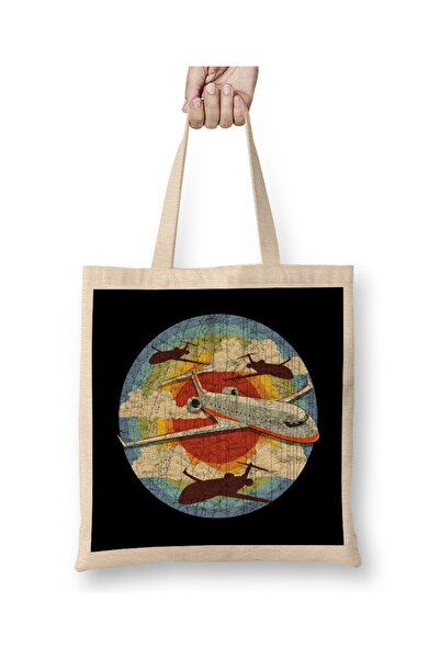 Baskı Dükkanı Ретро пілот літака, що літає на старовинному літаку, сумка з до...