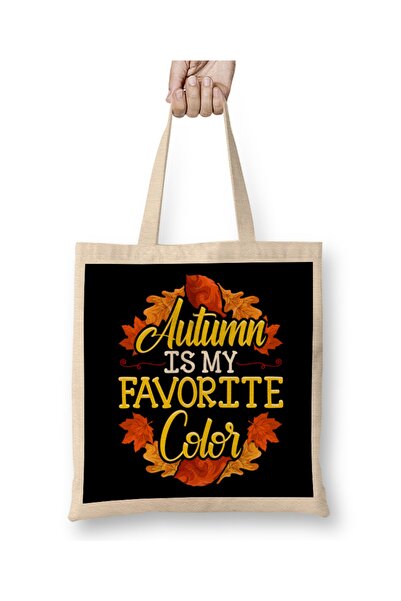 Baskı Dükkanı Slatka i smešna torba "Jesen je moja omiljena boja" Torba duga ...