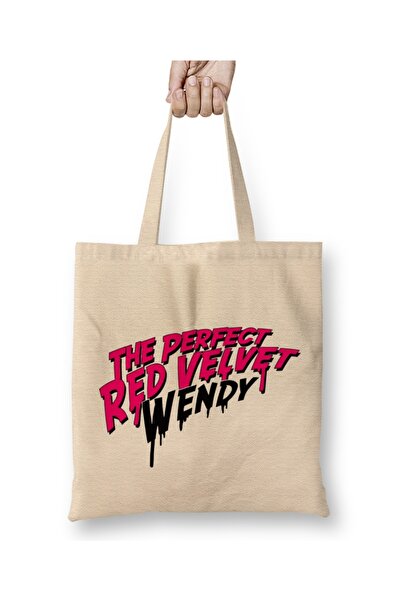 Baskı Dükkanı Crveni Velvet Wendy Savršena Crvena Velvet Tkanina Torba Duga S...