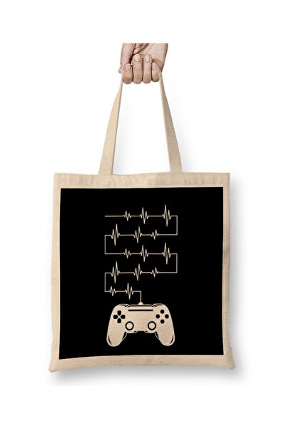 Baskı Dükkanı Gamer Heartbeat Video Game Lover 01 Tkanina Torba Duga Sa ručkom