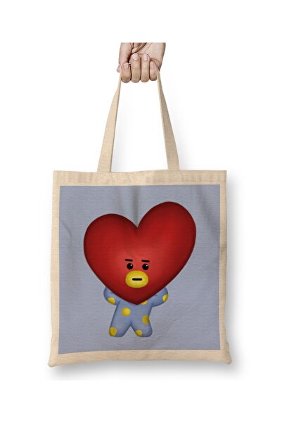 Baskı Dükkanı Bt21 Bts Kpop Slatka Tata V Taehyung Tkanina Torba Duga Sa ručkom