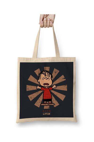 Baskı Dükkanı Linus Van Pelt Retro japanska tkanina Torba duga Sa ručkom