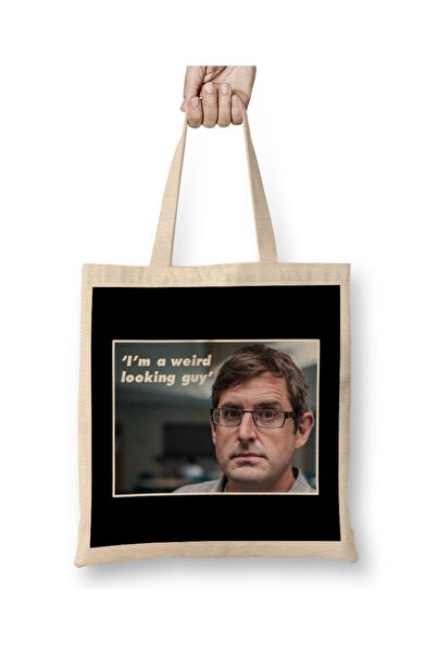 Baskı Dükkanı Louis Theroux citat: Ja sam čudno izgledajući tip, tkanina Torb...