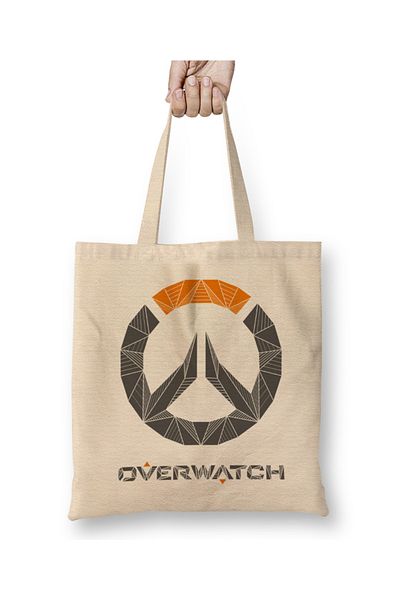 Baskı Dükkanı Overwatch Geometric Logo υφασμάτινη τσάντα με μακριά λαβή