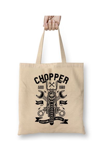 Baskı Dükkanı Chopper Custom υφασμάτινη τσάντα μοτοσυκλέτας με μακριά λαβή