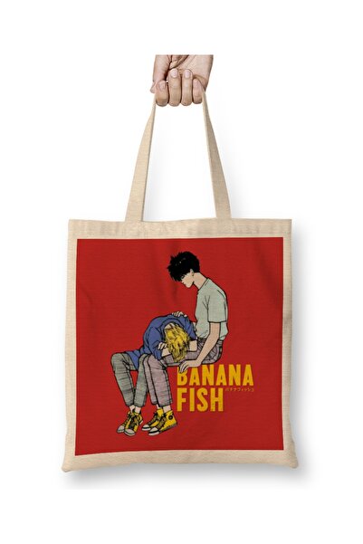 Baskı Dükkanı Banana Fish Retro tkanina Torba duga Sa ručkom