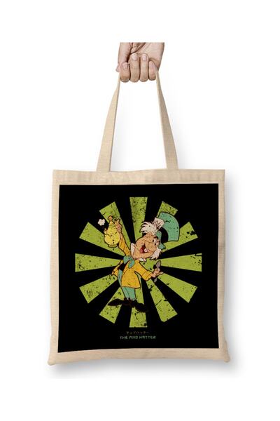 Baskı Dükkanı Ludi šeširdžija retro japanska tkanina Torba duga Sa ručkom