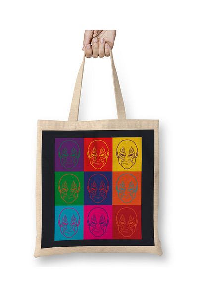 Baskı Dükkanı Drax Guardians of the Galaxy Υφασμάτινη τσάντα σε στυλ Andy Warhol με μακριά λαβή
