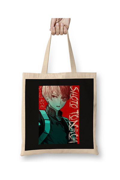 Baskı Dükkanı Shoto Todoroki My Hero Academia 08 υφασμάτινη τσάντα μακριά λαβή