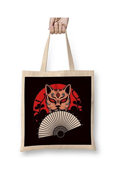 Baskı Dükkanı Japanska ručna lepeza mačka gejša samuraj ninja shinobi ratnik ...