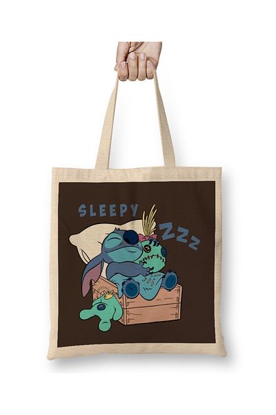 Baskı Dükkanı Geantă din pânză Stitch Mouth cu mâner lung